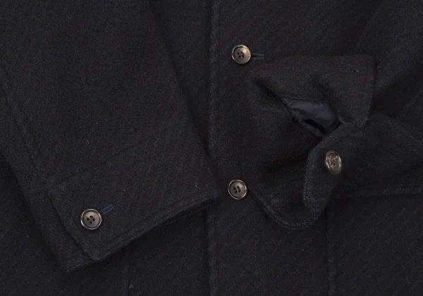 コムデギャルソンオムCOMME des GARCONS HOMME 襟レザー切替ウール