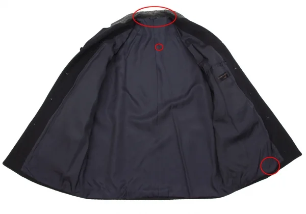 コムデギャルソンオムCOMME des GARCONS HOMME 襟レザー切替ウール
