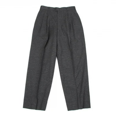 コムデギャルソン オムCOMME des GARCONS HOMME ウール千鳥格子2タックパンツ 黒グレー