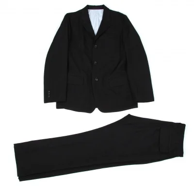 コムデギャルソンオムCOMME des GARCONS HOMME しわ加工ウールカジュアルセットアップスーツ 黒