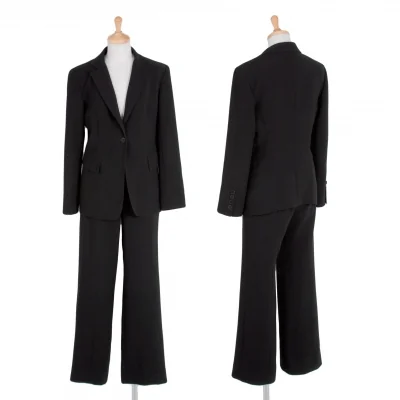 【SALE】ダナキャランDKNY ポリジョーゼットセットアップスーツ 黒