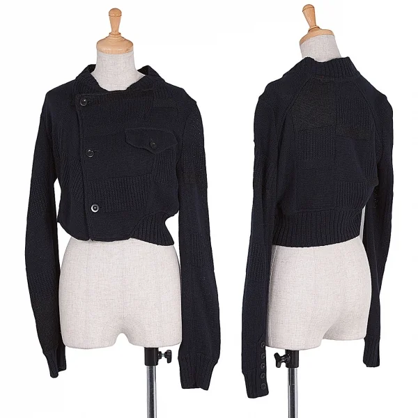 【SALE】ワイズ レッドレーベルY's Red Label パッチワーク編みニットダブルブレストジャケット
