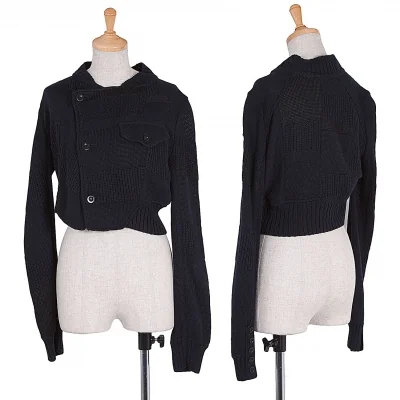【SALE】ワイズ レッドレーベルY's Red Label パッチワーク編みニットダブルブレストジャケット