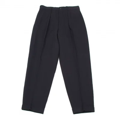 コムデギャルソン オムプリュスCOMME des GARCONS HOMME PLUS ウールギャバ1タックダブルパンツ 紺