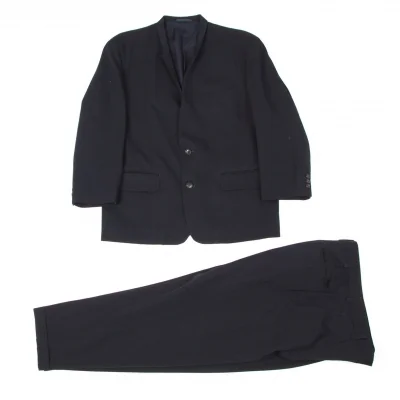コムデギャルソン オムプリュスCOMME des GARCONS HOMME PLUS ピークドラペルジャケットセットアップスーツ 紺