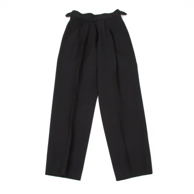 イッセイミヤケ メンISSEY MIYAKE MEN ウールギャバベルトデザインパンツ 黒