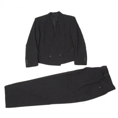 イッセイミヤケメンISSEY MIYAKE MEN ウールギャバデザインセットアップスーツ 黒