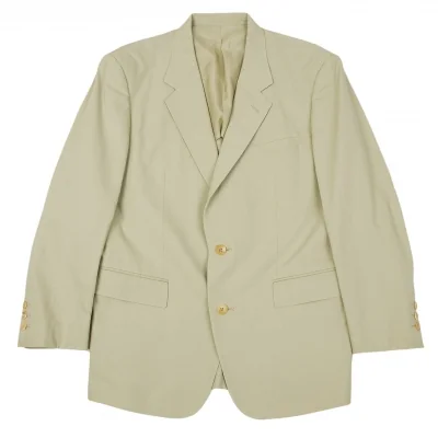 【SALE】イッセイミヤケ メンISSEY MIYAKE MEN コットンヘリンボーンテーラードジャケット グリーンベージュ