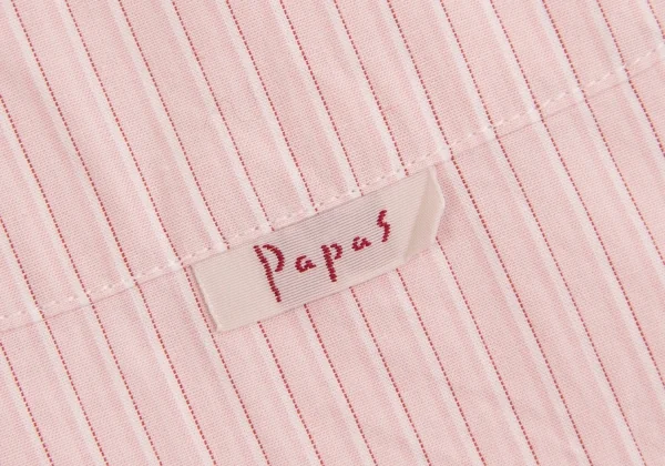 その他 papas SALE】パパスPapas ストライプ長袖シャツ ピンクLL (K-42163)