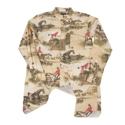 コムデギャルソン オムプリュスCOMME des GARCONS HOMME PLUS 乗馬柄カッティングロングシャツ