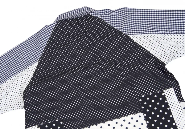 GANRYU Dot Print SwitchingLong Sleeves Shirt K-42342_011