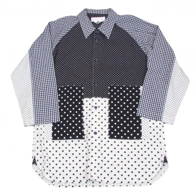GANRYU Dot Print SwitchingLong Sleeves Shirt