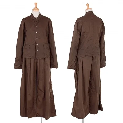 ズッカ zucca 製品染めスタンドカラージャケットセットアップスーツ 茶