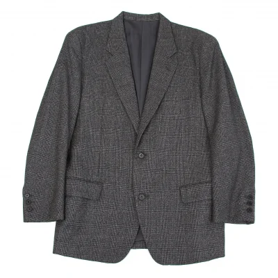 イッセイミヤケ メンISSEY MIYAKE MEN ウールグレンチェックテーラードジャケット グレー