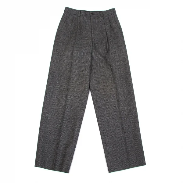 イッセイミヤケ メンISSEY MIYAKE MEN ウールグレンチェックツータックパンツ