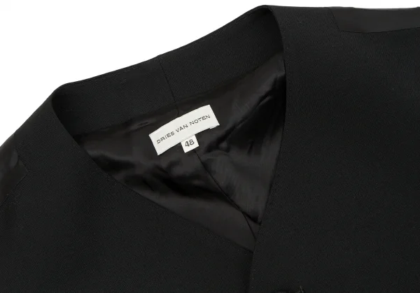 ドリスヴァンノッテンDRIES VAN NOTEN デザインウールベスト 黒48 (K