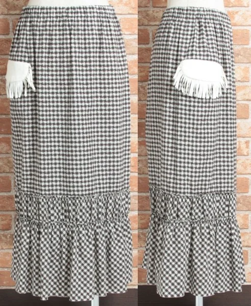 rodeCOMME des GARCONS Check design skirt(K-3083) Brown no display(Waist66~82) K-3083_001