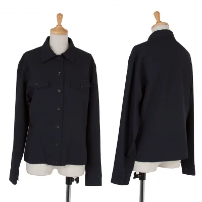 マーガレットハウエルMARGARET HOWELL ウールシャツジャケット 紺