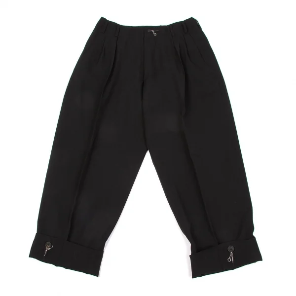 ヨウジヤマモトプールオムYohji Yamamoto POUR HOMME ウールギャバファスナーホールワイドパンツ