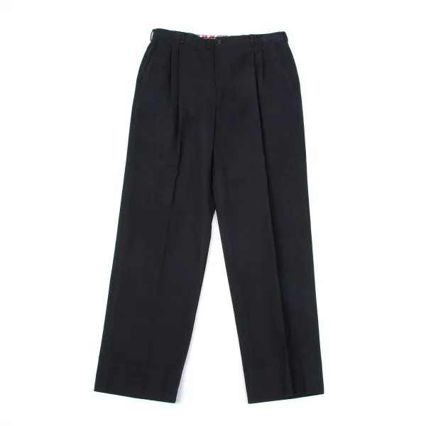 PAPAS☆*パンツ パパスPapas ミルドウーステッドツータックパンツ 黒L 【メンズ】