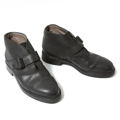 イッセイミヤケ メンISSEY MIYAKE MEN レザーチャッカーブーツ 黒