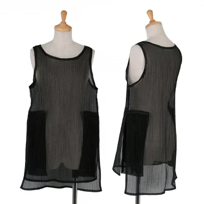 【SALE】イッセイミヤケI.S シワ加工シースルーノースリーブ