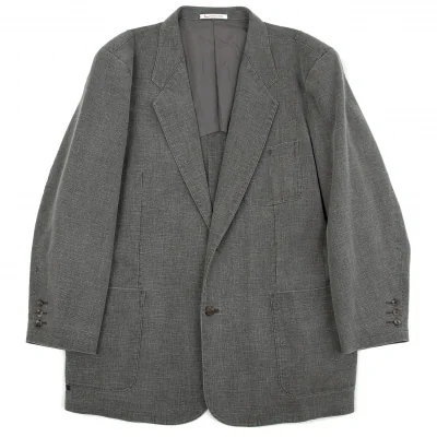 パパスPapas デニムテーラードジャケット グレー