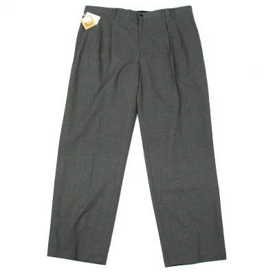 新品!パパスPapas ウールステッチデザイン2タックパンツ グレー