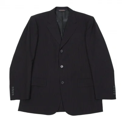 ブルックスブラザーズBrooks Brothers ウールポリストライプストレッチ3Bジャケット 紺白