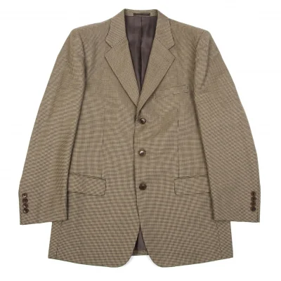ポールスミスPaul Smith ガンクラブチェック3Bジャケット 濃淡茶