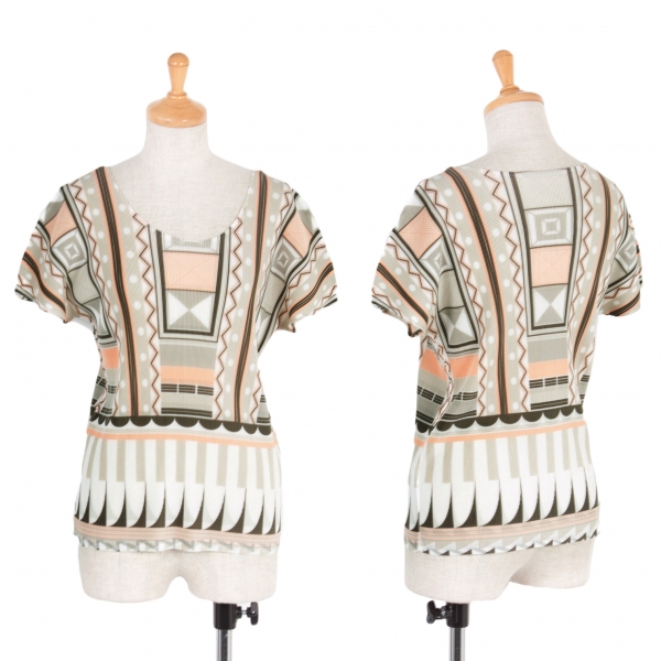 プリーツプリーズPLEATS PLEASE フレンチスリーブプリント