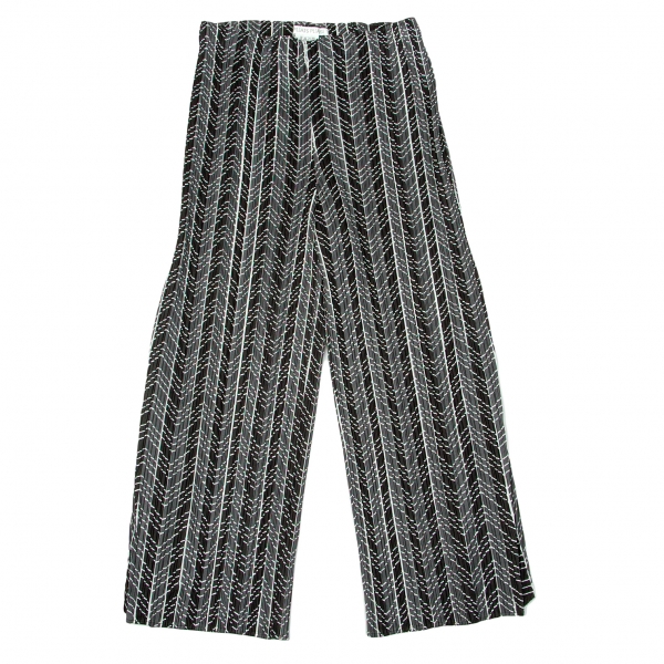 プリーツプリーズPLEATS PLEASE ブロックプリントプリーツパンツ