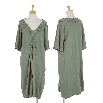 ズッカzucca コットン製品染め前ギャザーワンピース