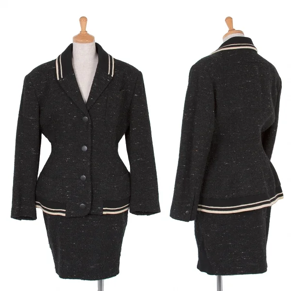 ジャンポールゴルチエJean Paul GAULTIER ウール混ネップジャケット 黒