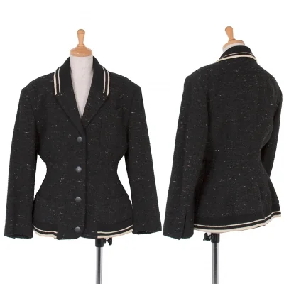 ジャンポールゴルチエJean Paul GAULTIER ウール混ネップジャケット 黒他