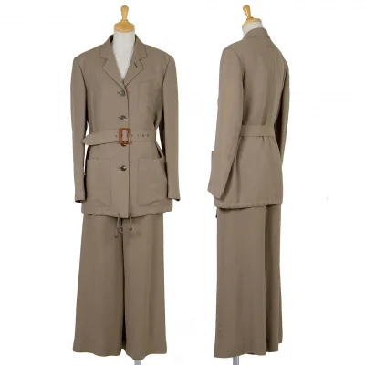 ジャンポールゴルチエ クラシックJean Paul GAULTIER CLASSIQUE 裾ドローコードセットアップスーツ グレージュ