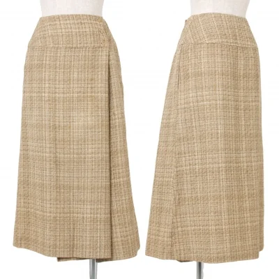 【SALE】ヨーガンレールJURGEN LEHL 変わり織前タックロングスカート ベージュ系