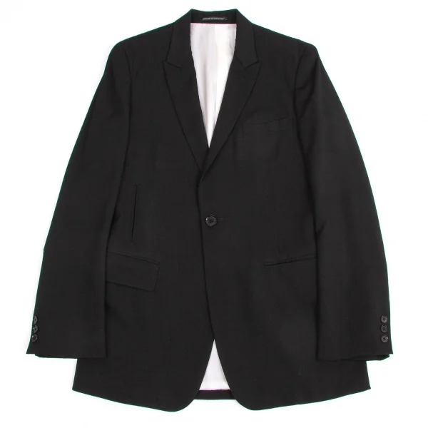ヨウジヤマモト プールオムYohji Yamamoto POUR HOMME ウールギャバピークドラペル1Bジャケット