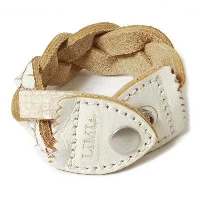 【最終値下げ】リミフゥLIMI feu レザー編みブレスレット 生成り