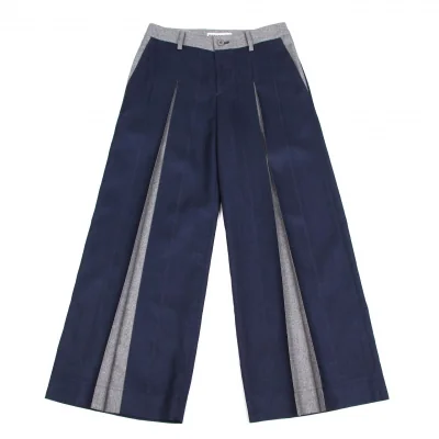 【SALE】イッセイミヤケISSEY MIYAKE ボックスプリーツバイカラーポリパンツ