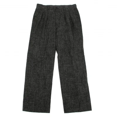 【SALE】イッセイミヤケ メンISSEY MIYAKE MEN ウールリネンツータックテーパードパンツ 霜降りグレー