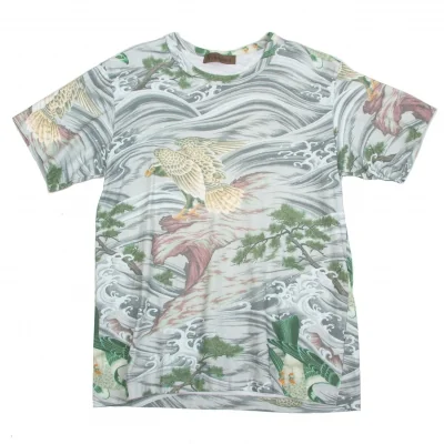 【SALE】ワイズフォーメンY's for men コットン鷹プリント半袖Tシャツ