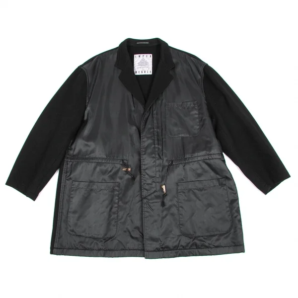 【SALE】ヨウジヤマモト プールオムYohji Yamamoto POUR HOMME IMPERMEABLE ナイロン切替メルトンウールコート