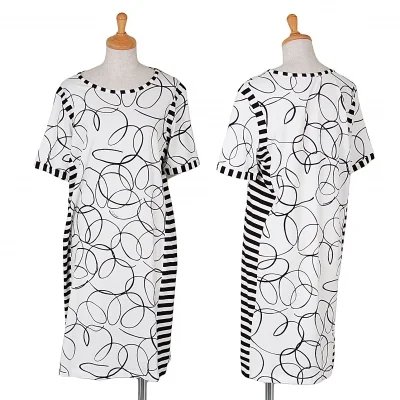 【SALE】シーバイクロエSEE BY CHLOE ボーダー切替手書きサークル柄Tシャツワンピース