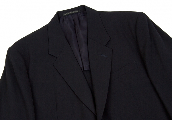 COTTON HEMP BROAD SHIRT WITH STAND COLLAR(S Black): Vintage