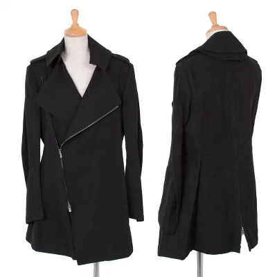 ワイズY's コットンリネンジップデザインライダースジャケット