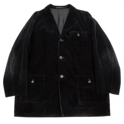 ヨウジヤマモト プールオムYohji Yamamoto POUR HOMMEコーデュロイフラップポケットジャケット 黒