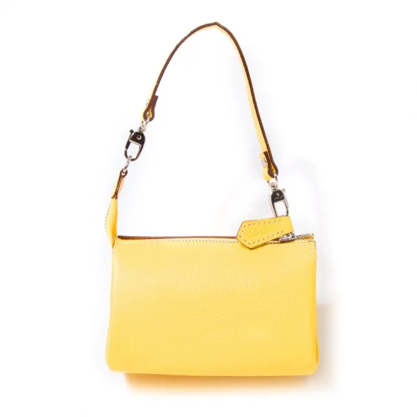 (SALE) Leilian Leather Mini Bag Yellow  K-44711_001