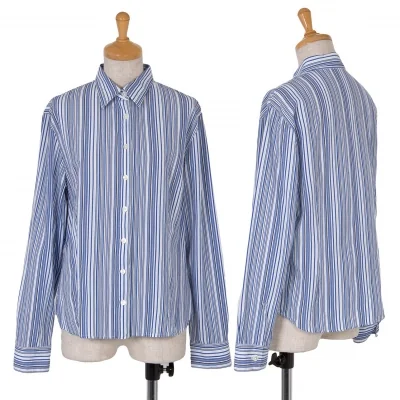 【SALE】マドモアゼルノンノンMademoiselle NON NON コットンストライプシャツ 青黒白