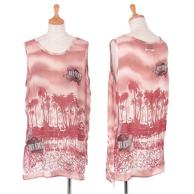 ジャンポールゴルチエ ファムJean Paul GAULTIER FEMME ポリシースループリントノースリーブトップス